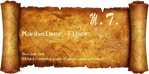 Manheimer Tibor névjegykártya
