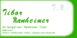 tibor manheimer business card